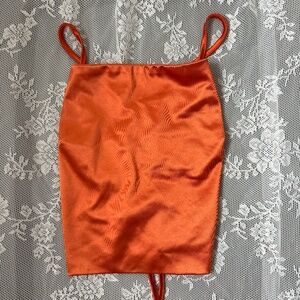 Orange open back top size small
